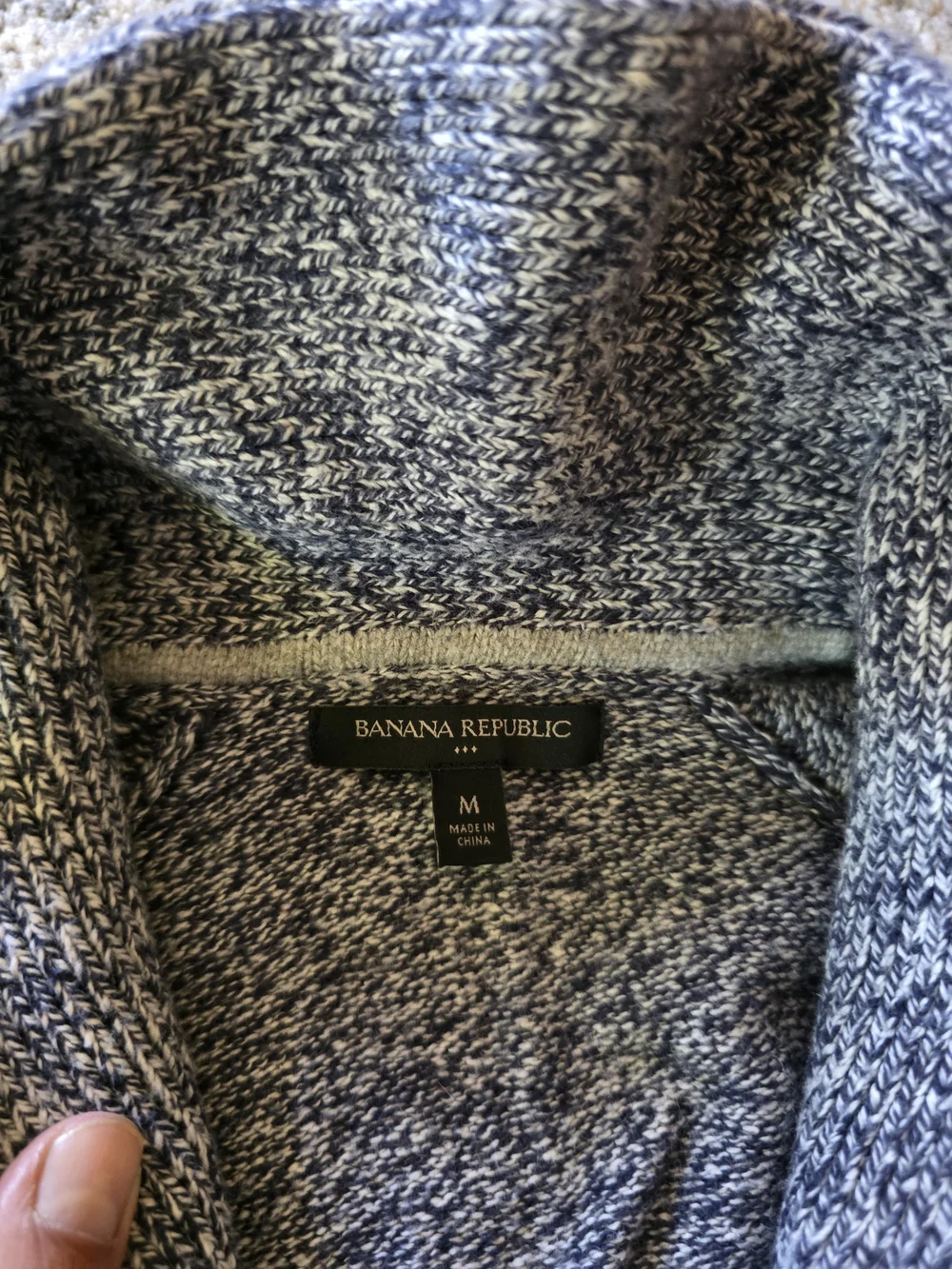 Banana Republic Men's Cable Shawl Collar Cardigan - Gray